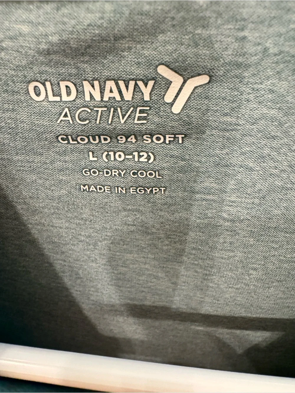Old Navy (Large Sz 10-12) Light Teal Hooded Long-Sleeve performance top.